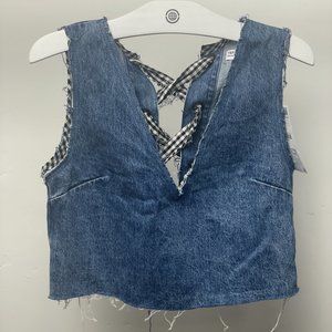 Zara TRFIXD Makers Denim Crop Top New w/Tags Small